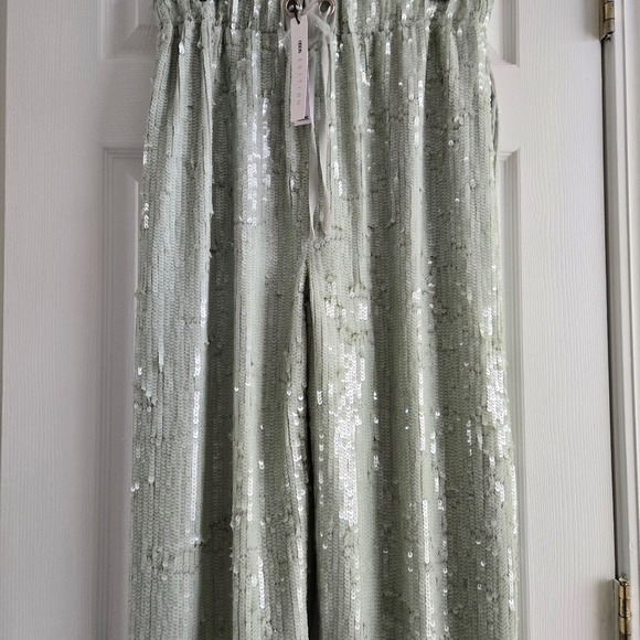 ASOS EDITION sequin jogger in sage green - Picture 4 of 6